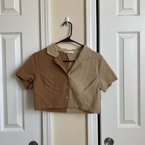 *SOLD* Colorblock cropped button down